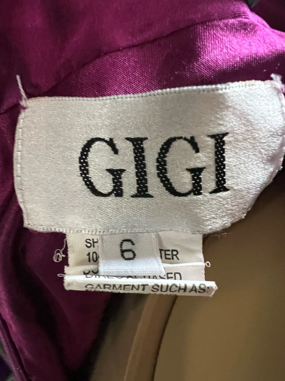 Vintage GiGi Purple Beaded Plunge Prom Dress - Picture 6 of 6